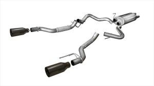 Ford F-150 Performance Exhaust - Dual Rear Exit - CORSA Performance - Sport Cat-Back with 5in Tips - Matte Black - `17-`20